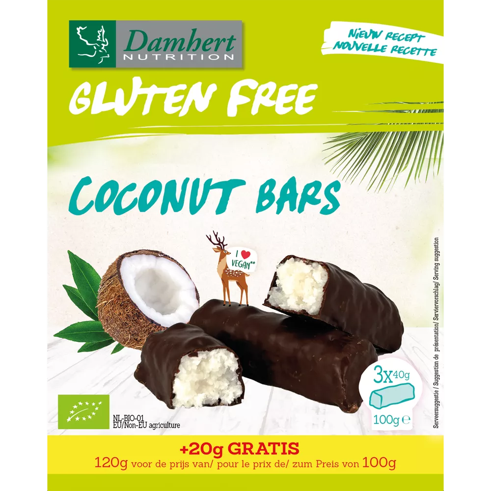 Batoane de cocos cu ciocolata fara gluten, BIO
