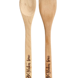 Lingura si spatula de lemn inscriptionate fara gluten