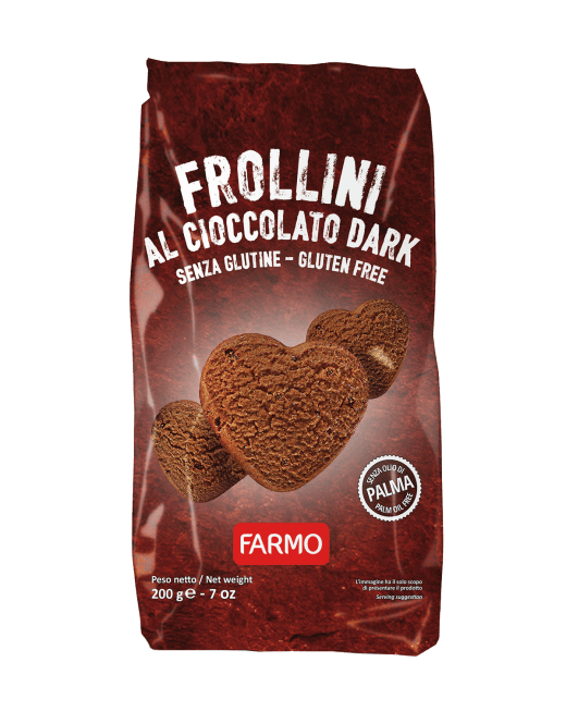 Biscuiți frollini fără gluten, fără lactoză, cu ciocolată neagră – FARMO 200 g